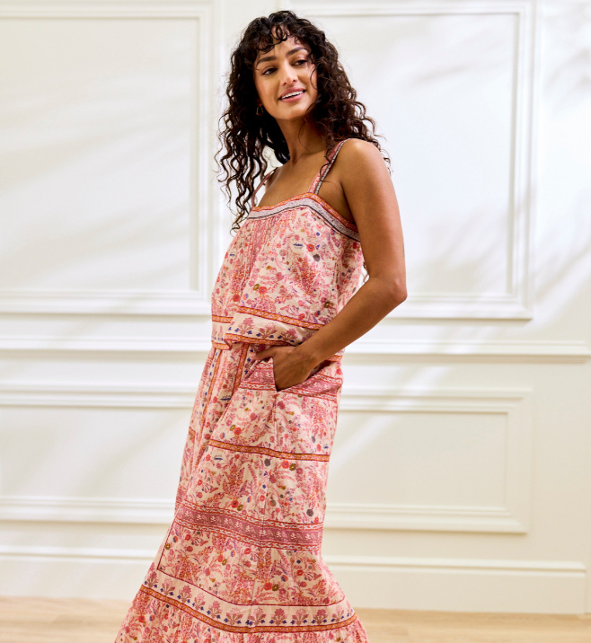 Cleobella Elie Ankle Skirt - Dahlia-Hand In Pocket