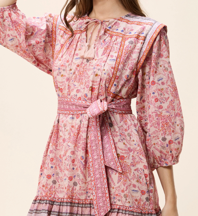 Cleobella Frieda Mini Dress - Dahlia Print-Hand In Pocket