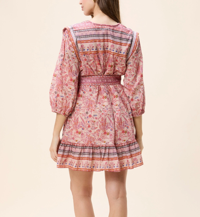 Cleobella Frieda Mini Dress - Dahlia Print-Hand In Pocket