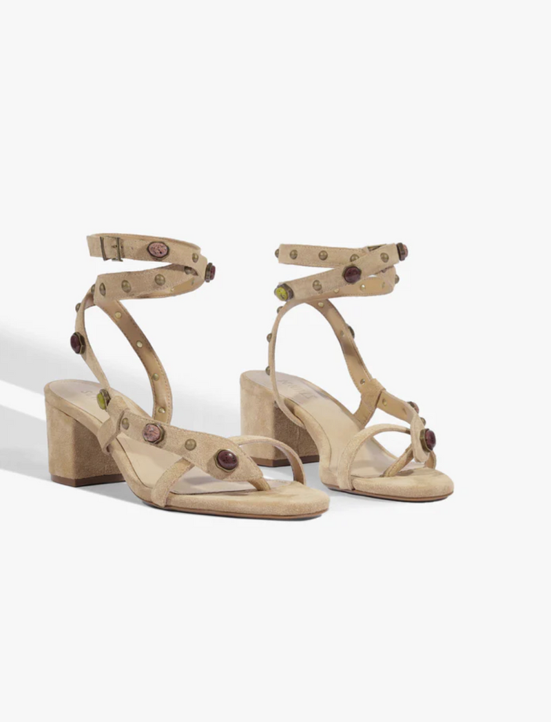 Schutz Cleo Glam Heel - Light Wood-Hand In Pocket