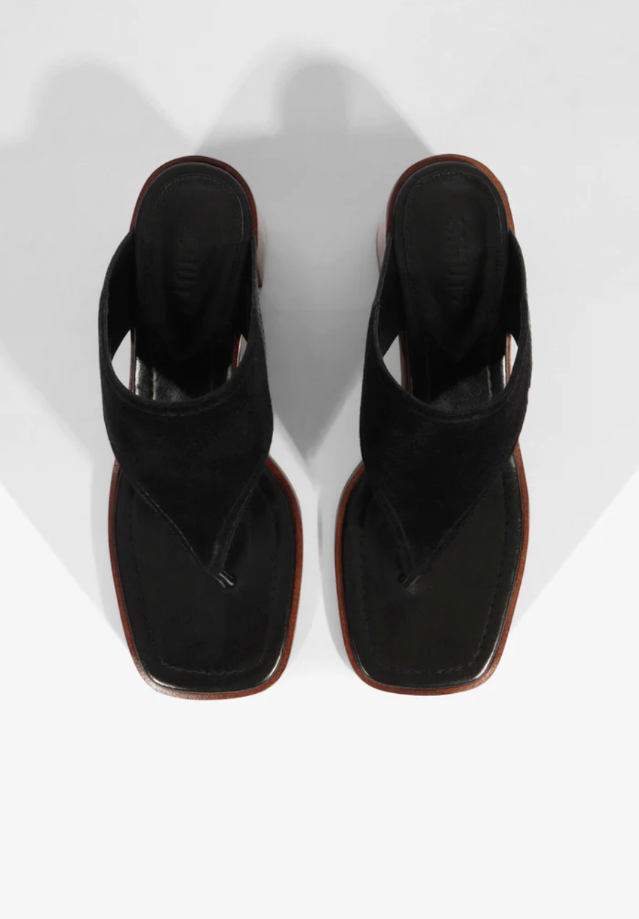 Schutz Sage Wedge - Black-Hand In Pocket