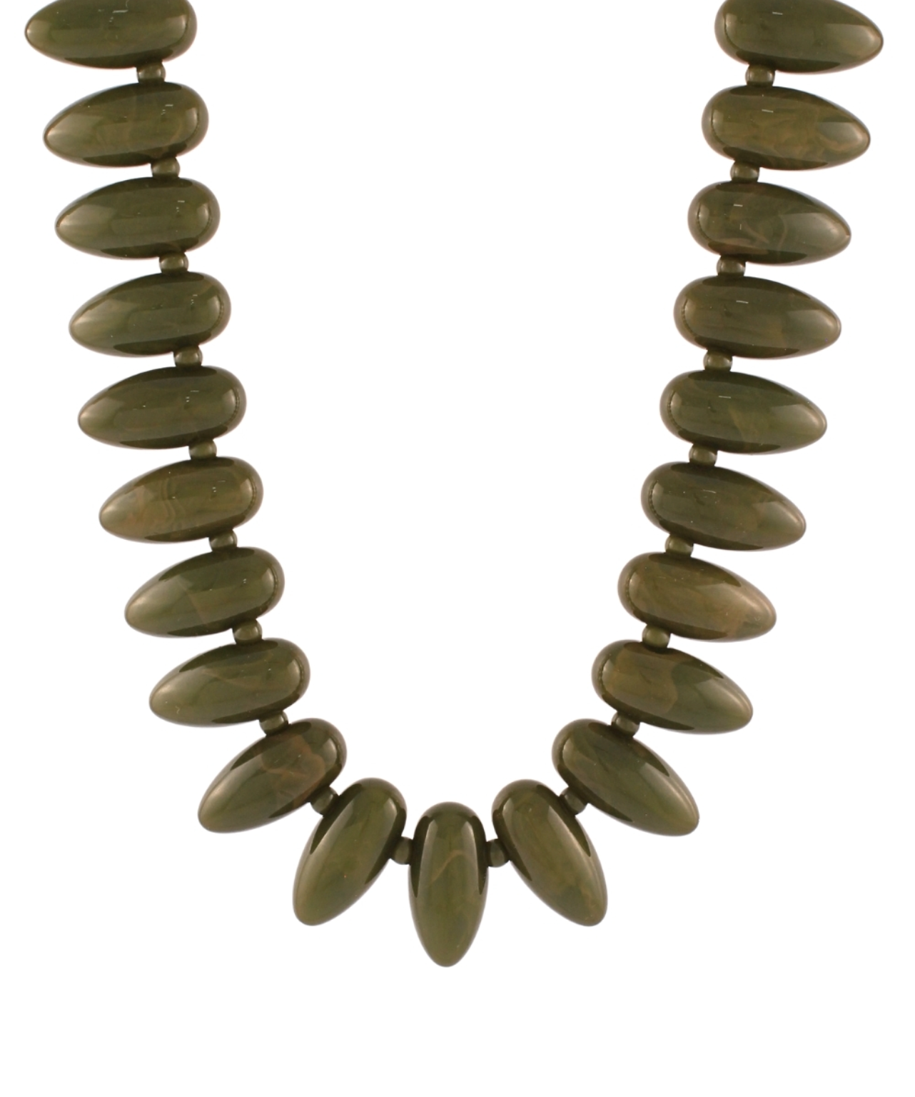 Sabine Beaded Necklace - Olive-Hand In Pocket
