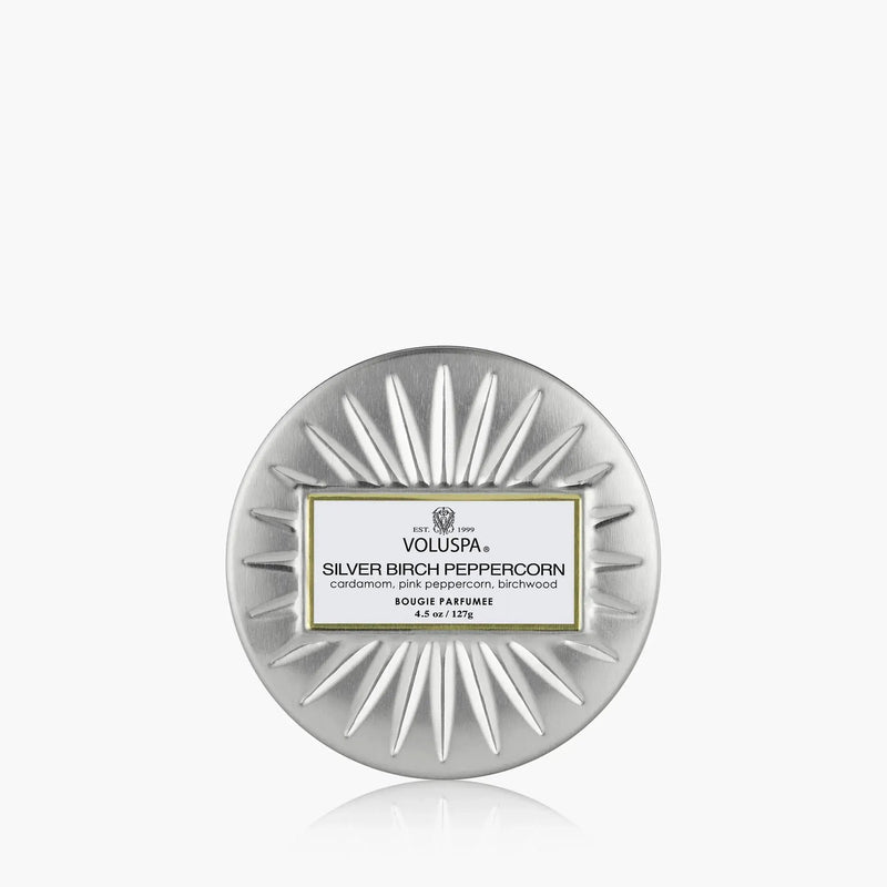 Voluspa Mini Tin Candle - Silver Birch-Hand In Pocket
