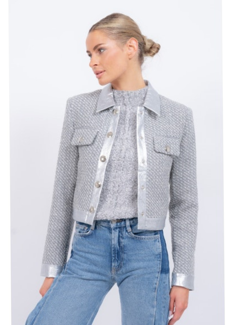 Central Park West Phoebe Tweed Jacket-Hand In Pocket