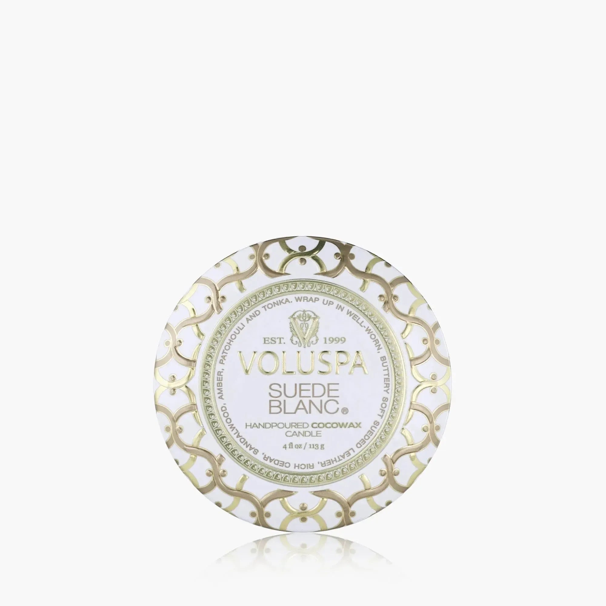 Voluspa Mini Tin Candle - Suede Blanc-Hand In Pocket