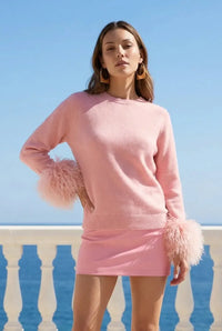 Lisa Maree Sunrise Cashmere Sweater - Baby Pink-Hand In Pocket