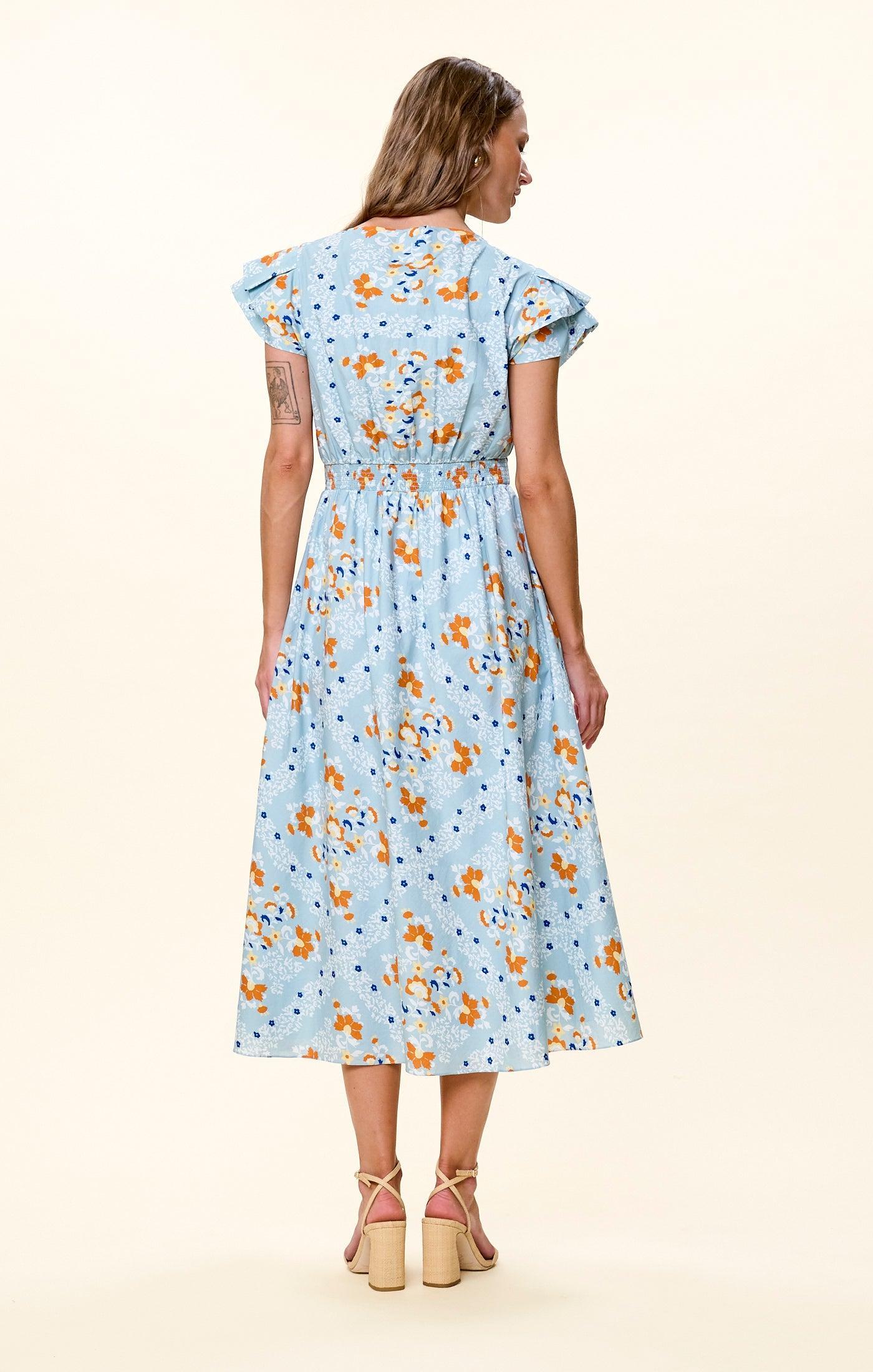 Cleobella Sveva Midi Dress - Vespara Print-Hand In Pocket