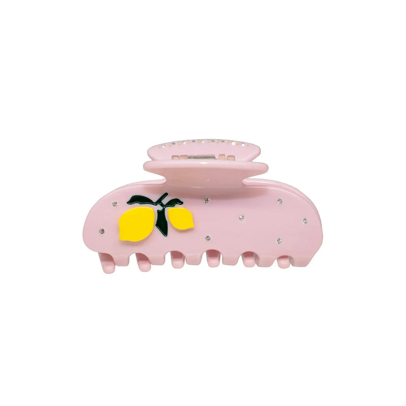 Sweetheart Hair Clip-Pink Lemonade (Pink with Lemons)-Hand In Pocket