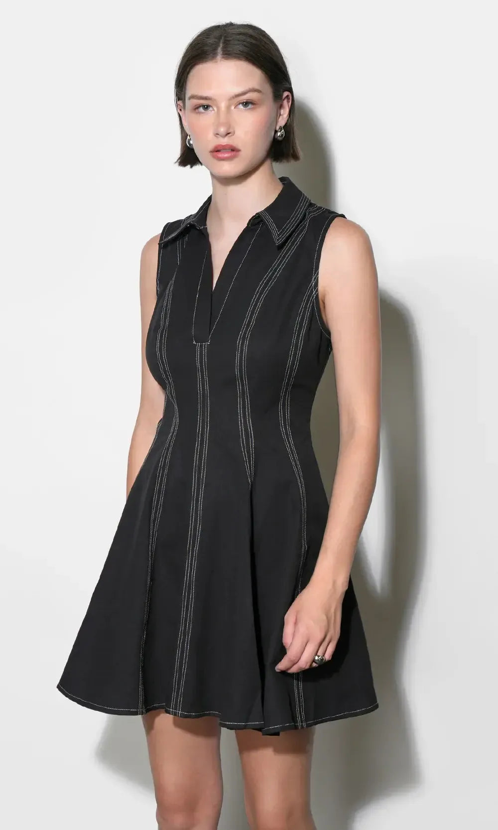 Greylin Sydney Flare Mini Dress - Black-Hand In Pocket