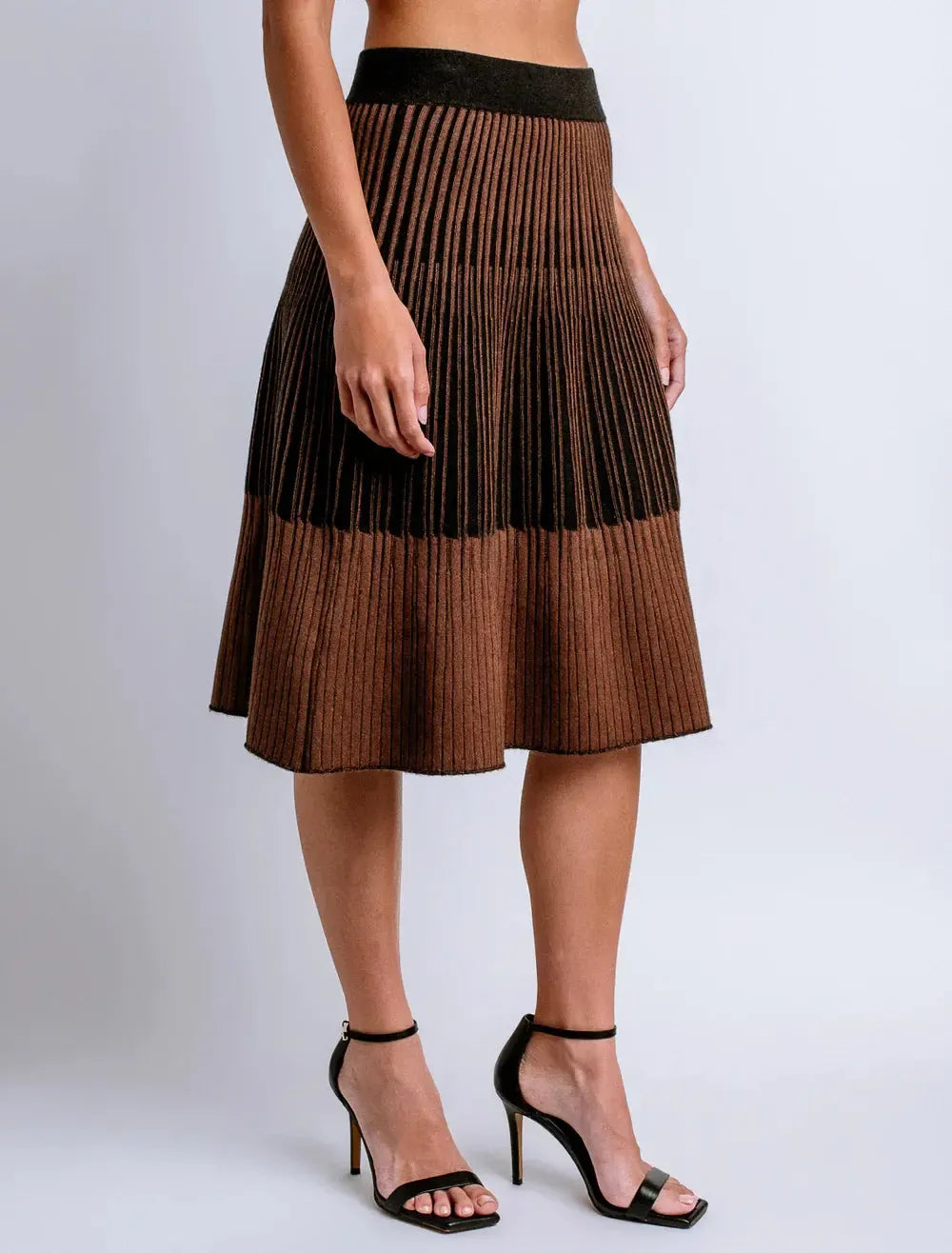 Kerisma Strober Skirt- Black/ Brown-Hand In Pocket
