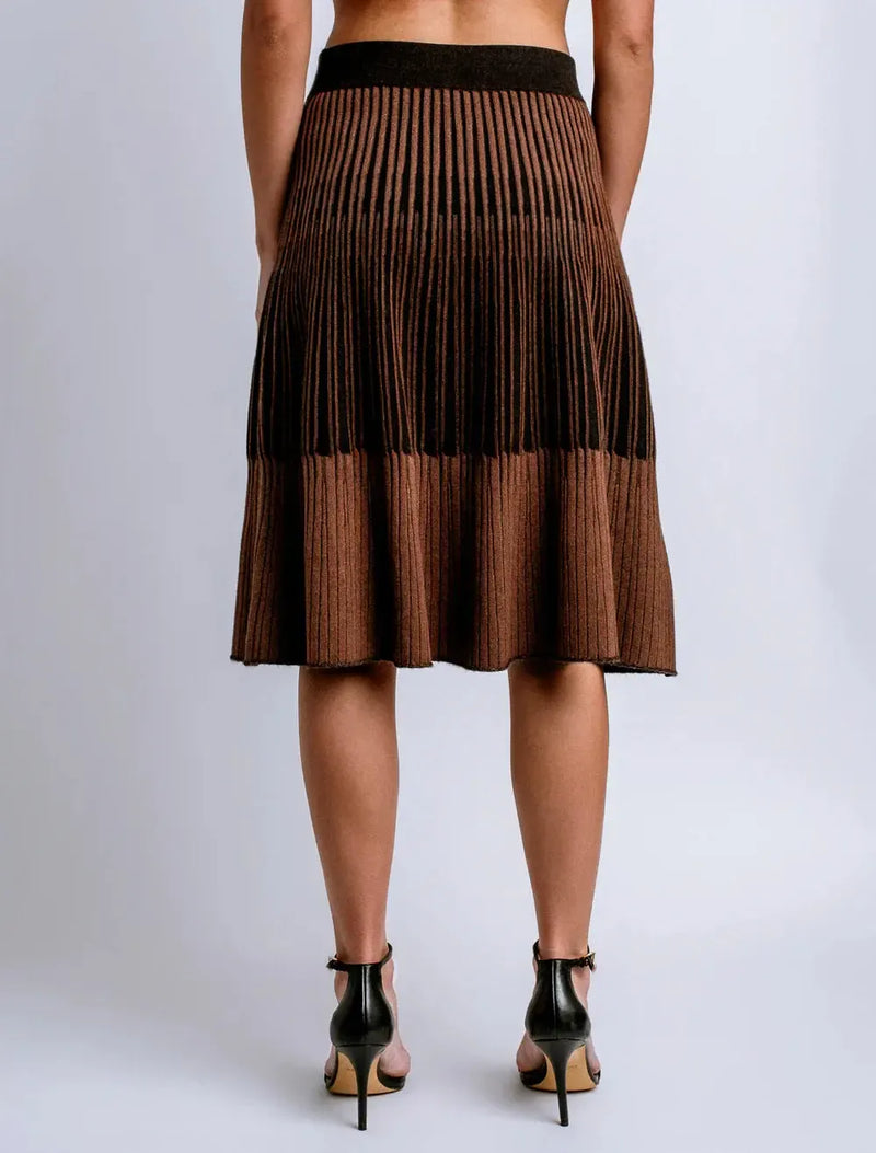 Kerisma Strober Skirt- Black/ Brown-Hand In Pocket