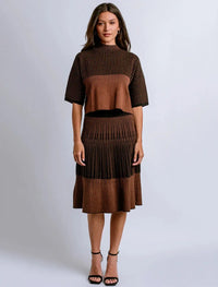Kerisma Strober Top- Black/ Brown-Hand In Pocket