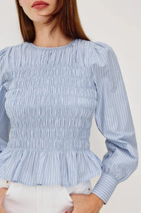 Rails Tabi Top- Oxford White Stripe-Hand In Pocket