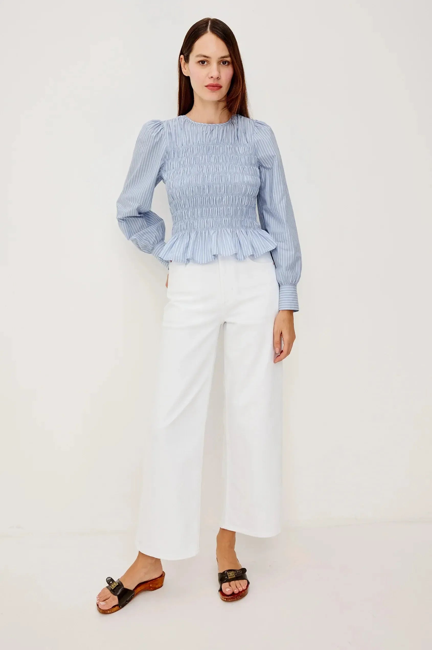 Rails Tabi Top- Oxford White Stripe-Hand In Pocket