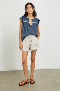 Rails Tafia Top- Classic Blue-Hand In Pocket