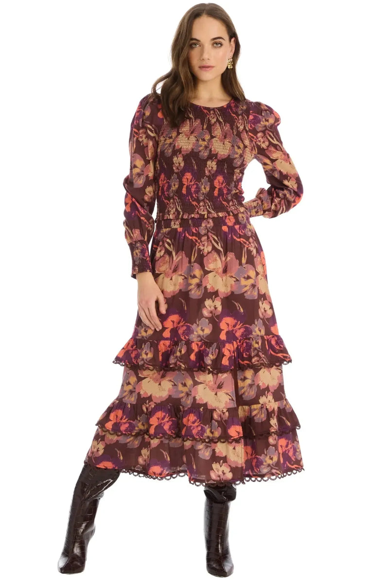 Allison Georgia Skirt - Brown Floral-Hand In Pocket