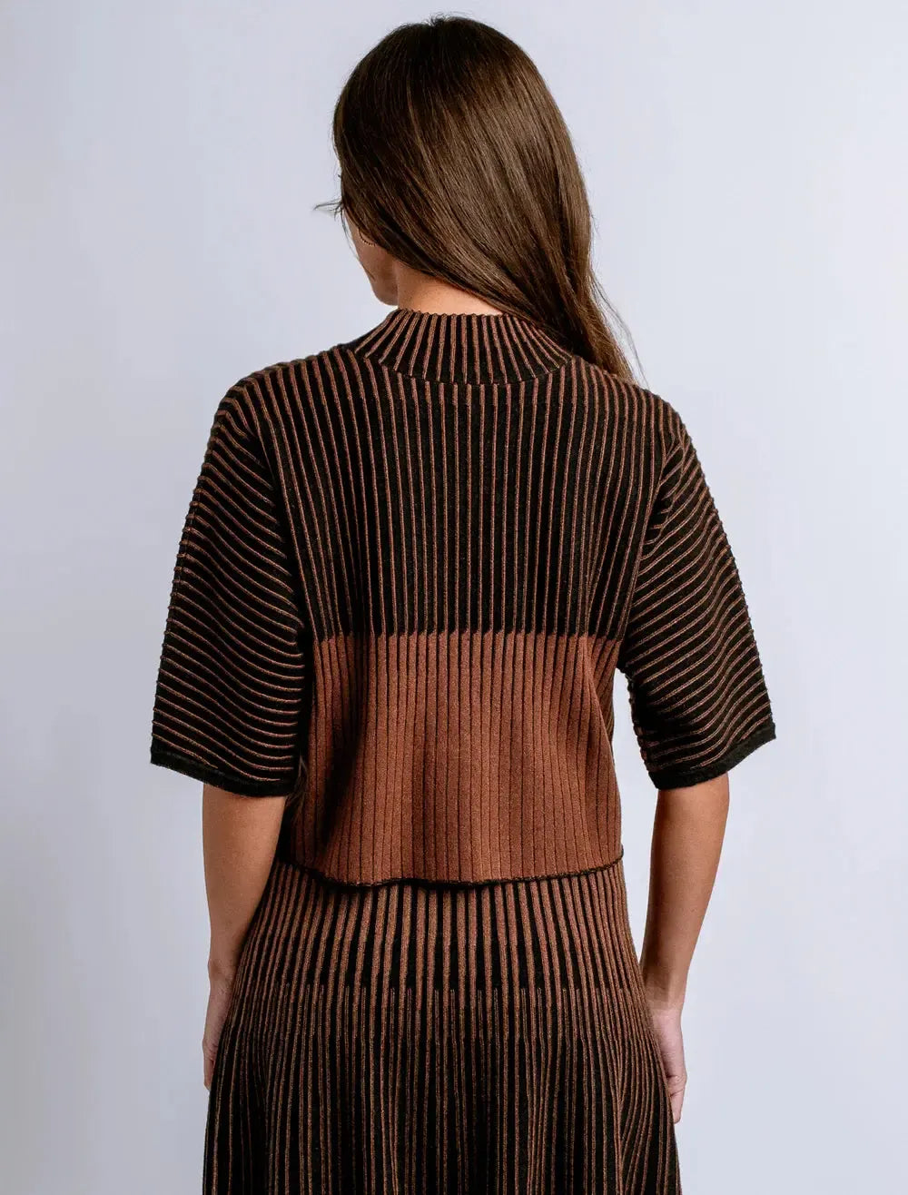 Kerisma Strober Top- Black/ Brown-Hand In Pocket