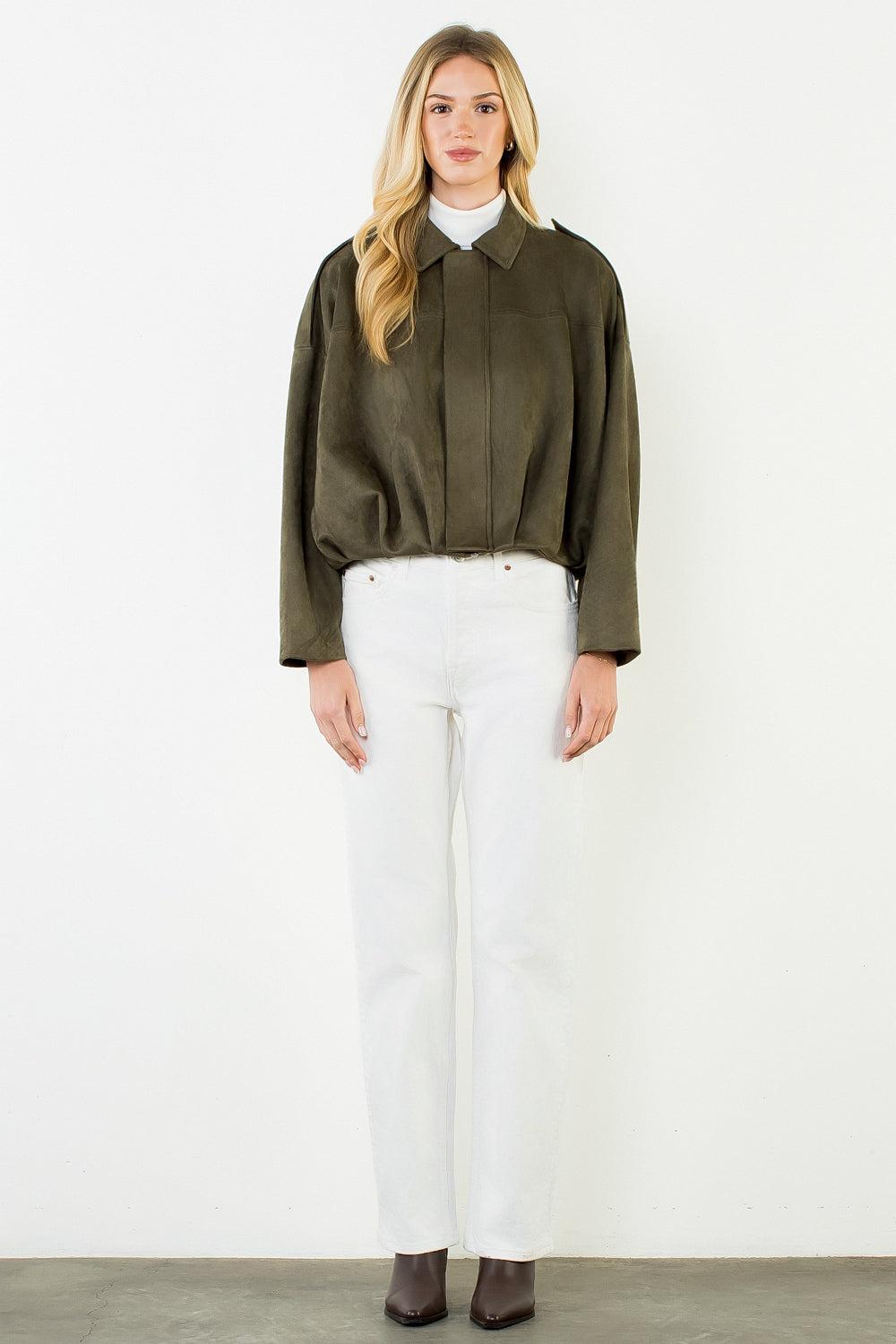 THML Sadie Suede Jacket - Green