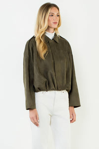 THML Sadie Suede Jacket - Green