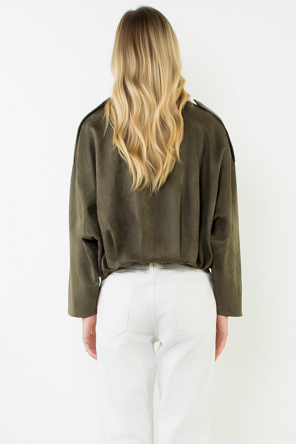 THML Sadie Suede Jacket - Green