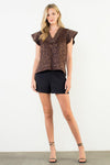 THML Mahale Animal Print Top-Hand In Pocket