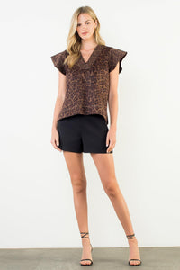 THML Mahale Animal Print Top-Hand In Pocket