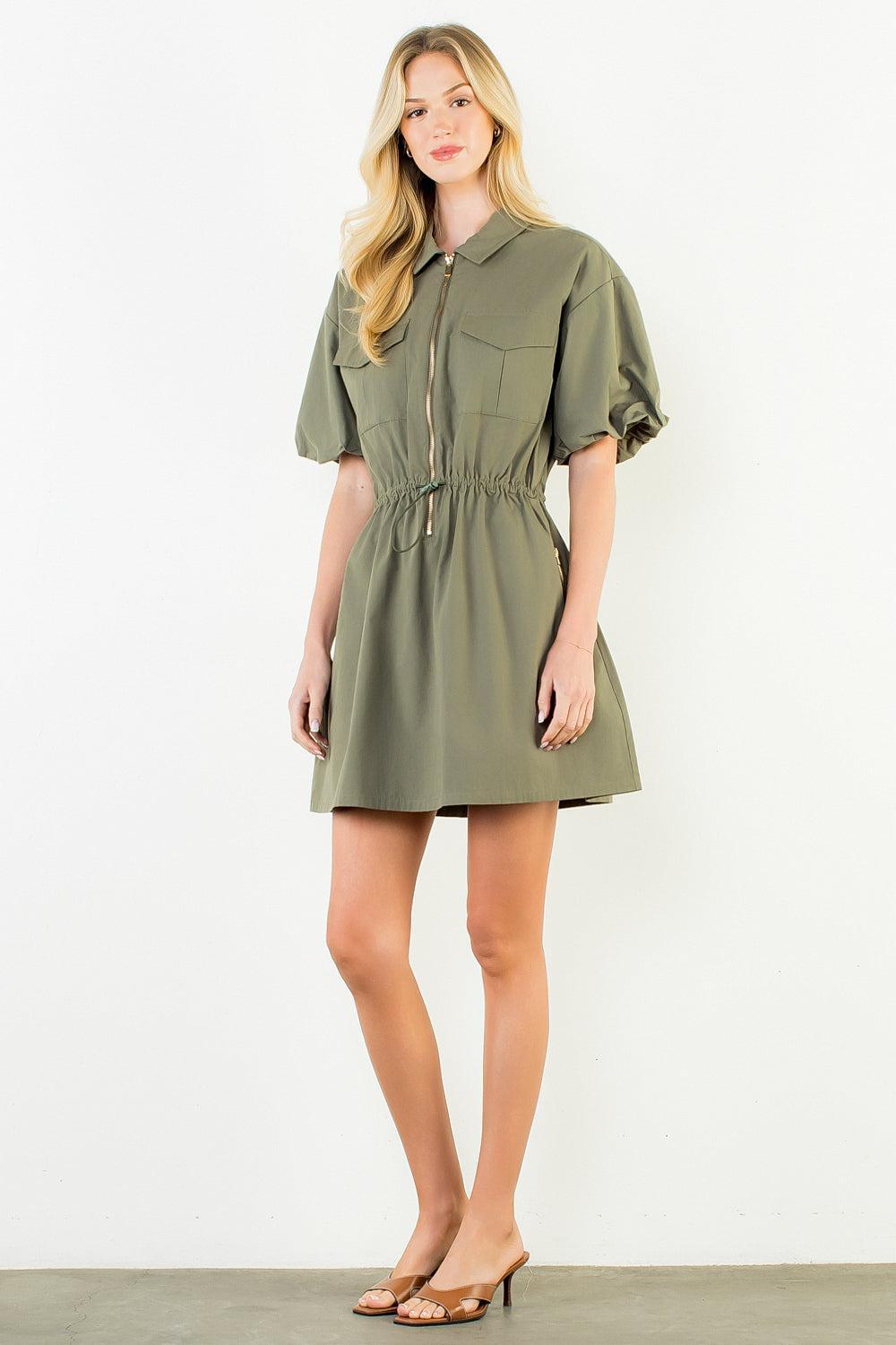 THML Sloane Dress - Vine-Hand In Pocket