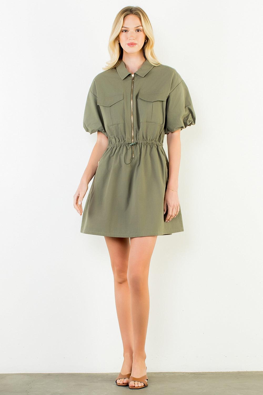THML Sloane Dress - Vine-Hand In Pocket
