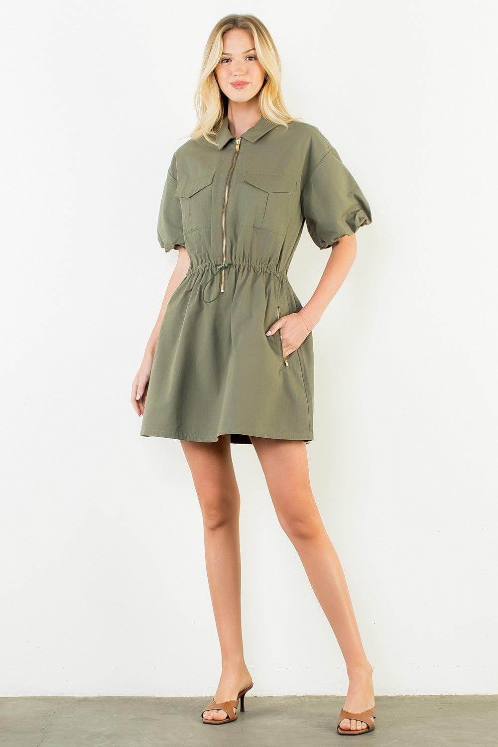 THML Sloane Dress - Vine-Hand In Pocket