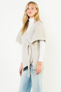 THML Casey Knit Cardigan- Cream-Hand In Pocket