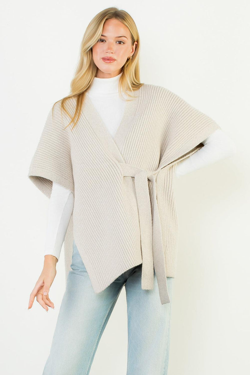 THML Casey Knit Cardigan- Cream-Hand In Pocket