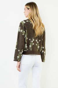 THML Magnolia Print Cardigan - Brown