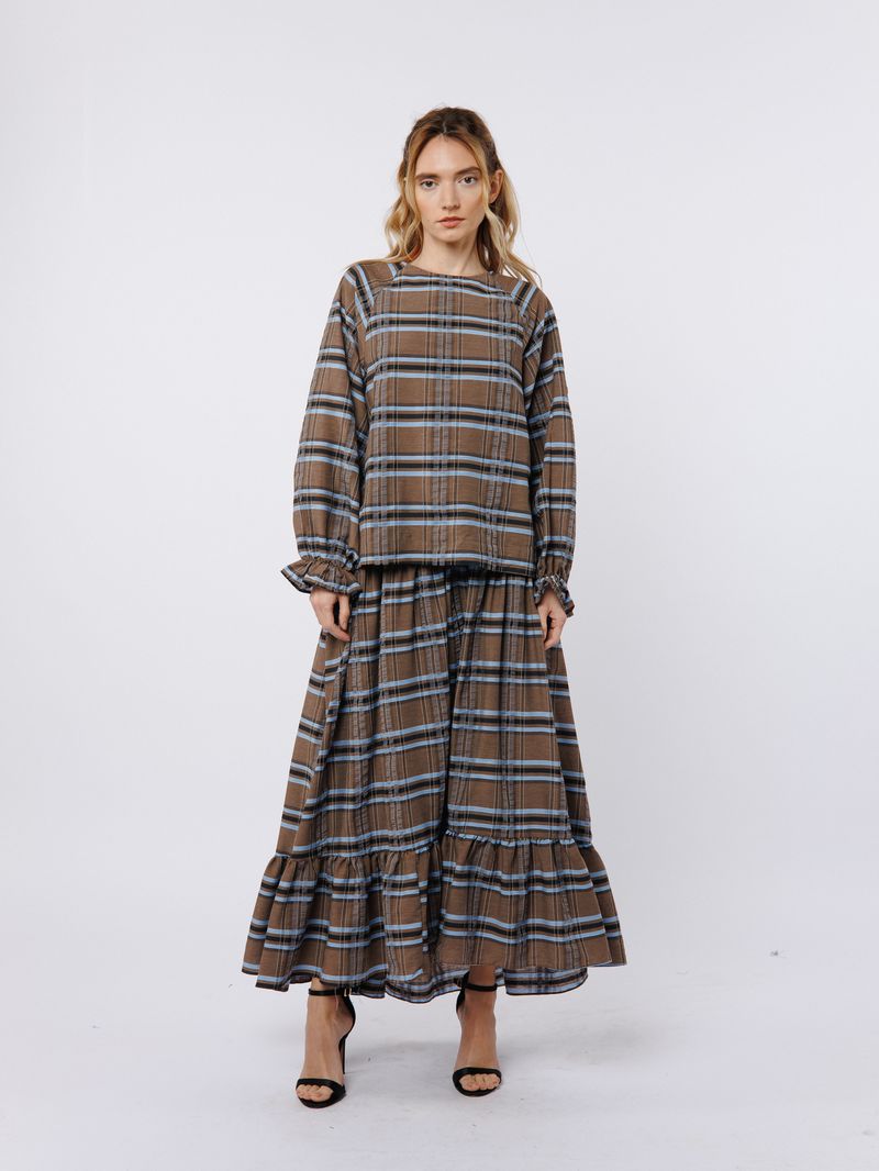 Ciebon Madelynn Printed Maxi Skirt - Light Blue-Hand In Pocket