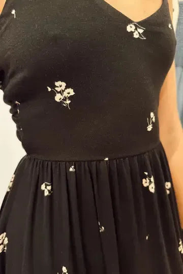 Z Supply Cannes Nala Maxi Dress- Black-Hand In Pocket