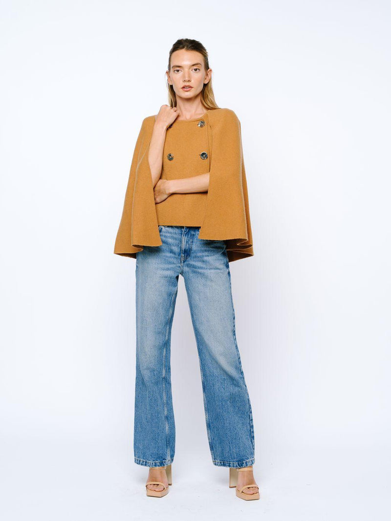 Ciebon Fanny Poncho Jacket - Brown-Hand In Pocket