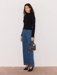 MINKPINK Kenni Pointelle Knit - Black-Hand In Pocket