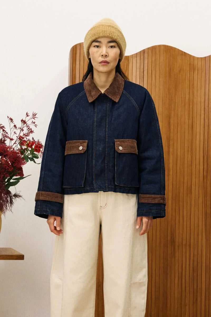 FRNCH Zola Jacket- Bleu Nuit-Hand In Pocket