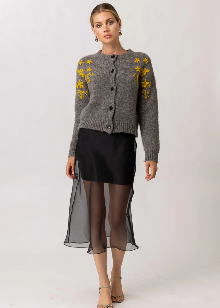 Line + Dot Denman Midi Skirt- Black ***FINAL SALE***-Hand In Pocket