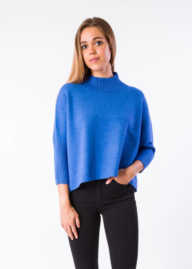 Kerisma Aja Sweater- Persian Blue-Hand In Pocket