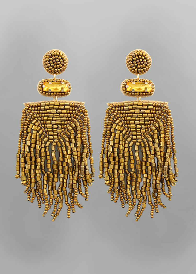 Pippa Tassel Earrings-Gold-Hand In Pocket