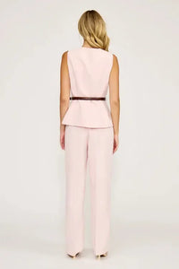 Lucy Paris Anna Belted Vest - Pink-Hand In Pocket