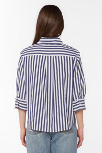 Velvet Heart Valencia Button Down - Indigo-Hand In Pocket