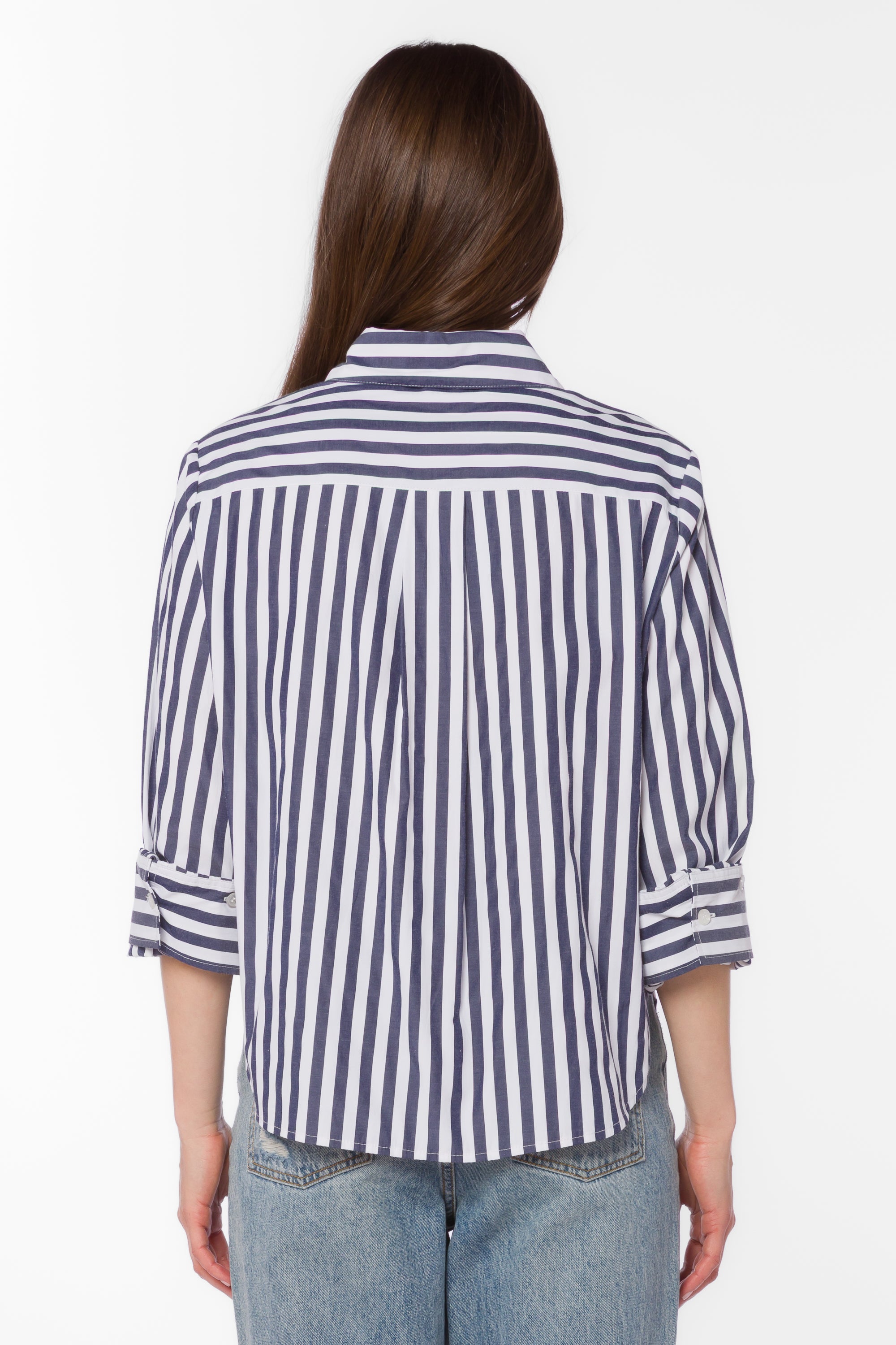 Velvet Heart Valencia Button Down - Indigo-Hand In Pocket