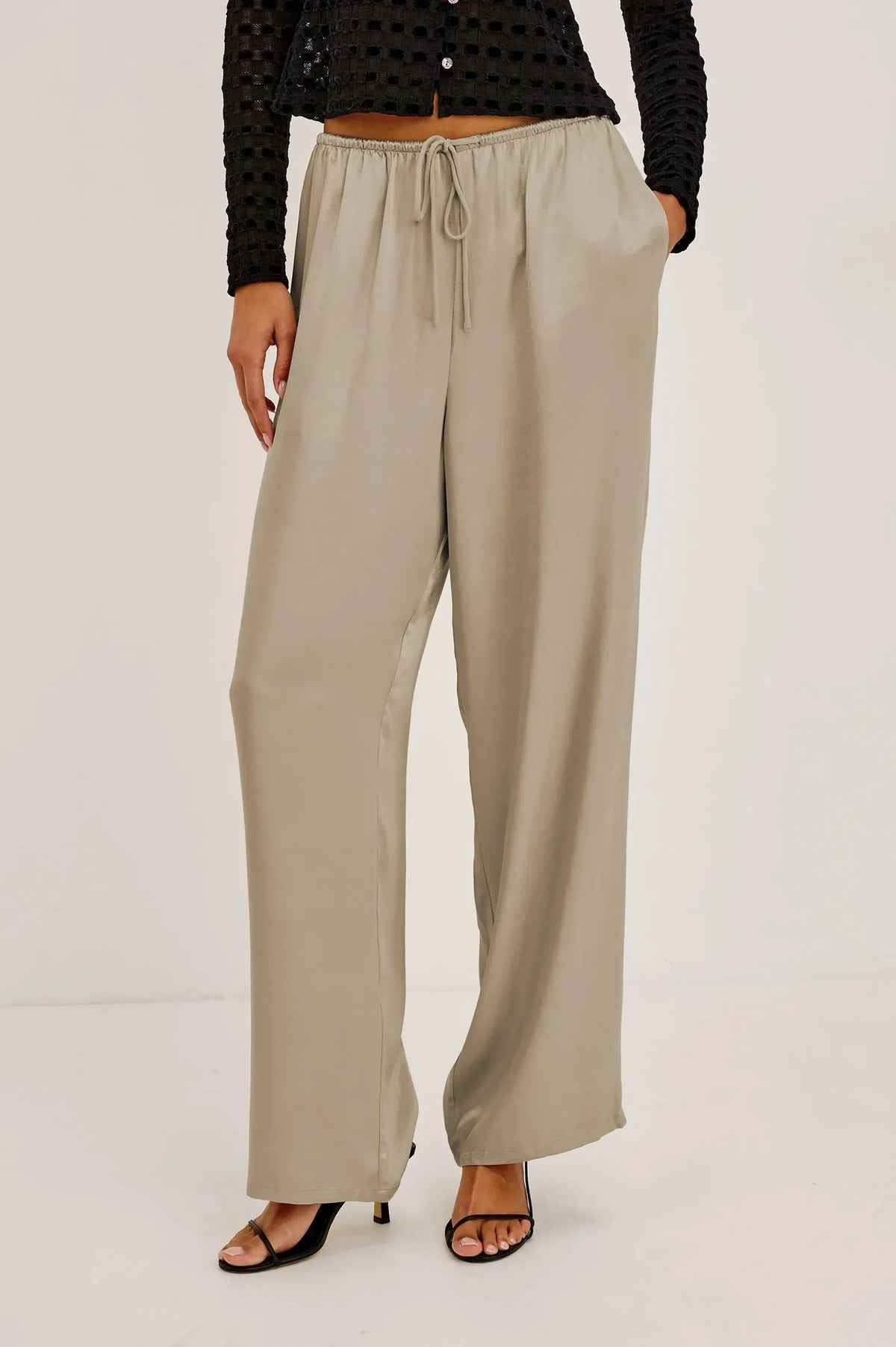 Rails Virgo Satin Pant - Mink-Hand In Pocket