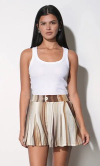 Greylin Valerie Watercolor Shorts - Mustard/Brown-Hand In Pocket