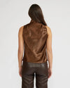 Lucy Paris Dorothy Satin Blouse- Bronze-Hand In Pocket