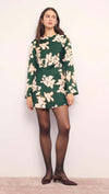 MINKPINK Vilma Mini Dress - Floral/Forest Green-Hand In Pocket