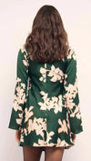 MINKPINK Vilma Mini Dress - Floral/Forest Green-Hand In Pocket