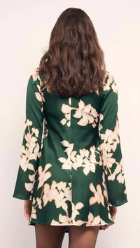 MINKPINK Vilma Mini Dress - Floral/Forest Green-Hand In Pocket