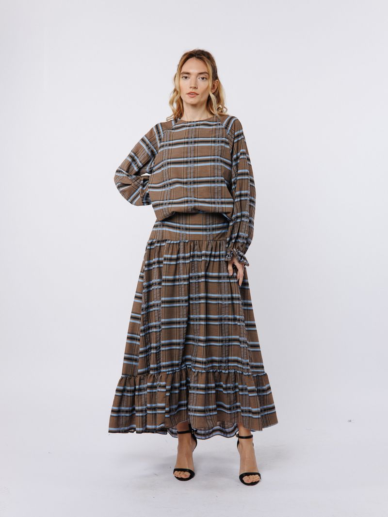 Ciebon Madelynn Printed Maxi Skirt - Light Blue-Hand In Pocket